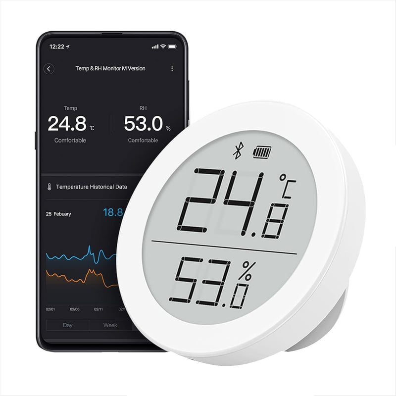 Digitaler Bluetooth Thermo-Hygrometer für Indoor mit E-Ink-Anzeige