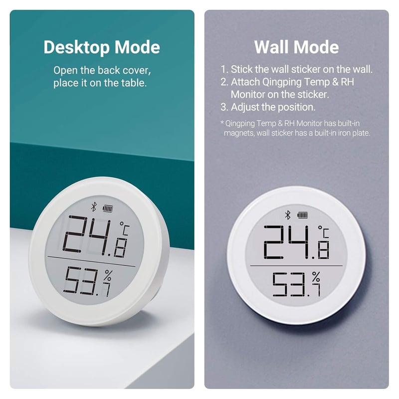 Digitaler Bluetooth Thermo-Hygrometer für Indoor mit E-Ink-Anzeige