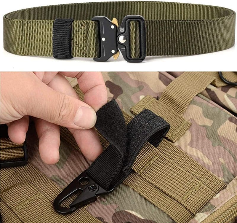 Unisex Gürtel Set in Armeegrün und Schwarz, Einheitsgröße für Herren
