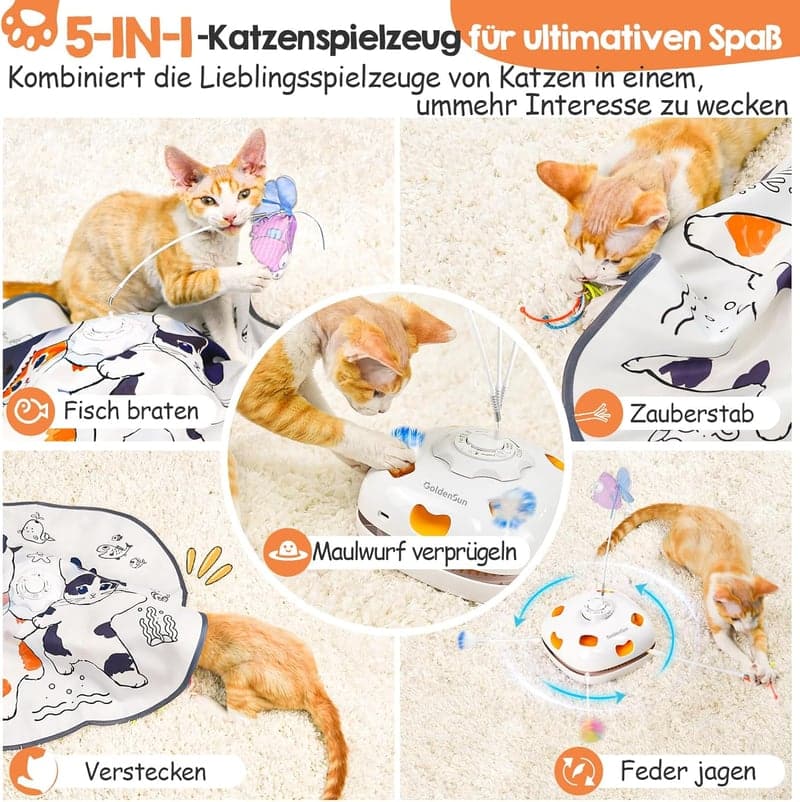 Interaktives 5-in-1 Katzenspielzeug für alleinstehende Katzen