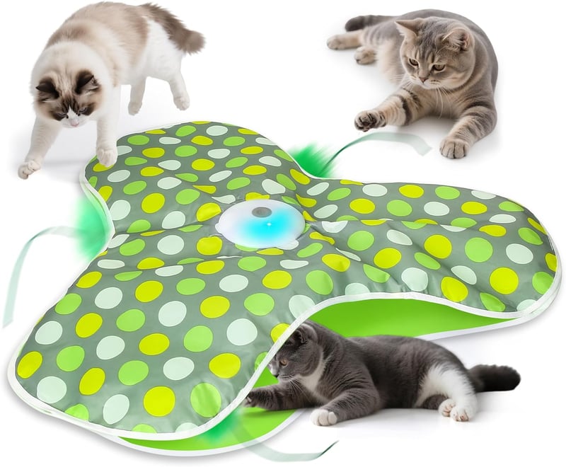 Interaktives Katzenspielzeug mit abnehmbaren Federn, elektrisch, USB-ladefähig