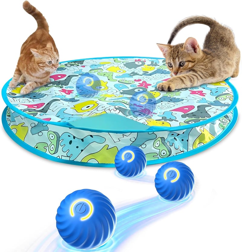 Interaktives Katzenspielzeug-Set mit Rollball für Hauskatzen