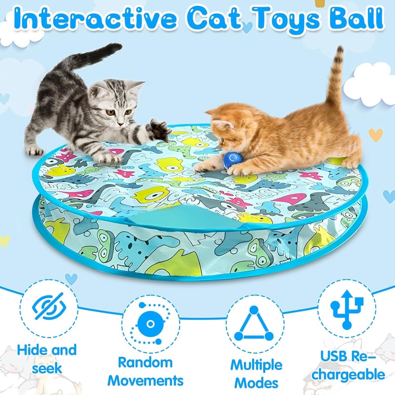 Interaktives Katzenspielzeug-Set mit Rollball für Hauskatzen