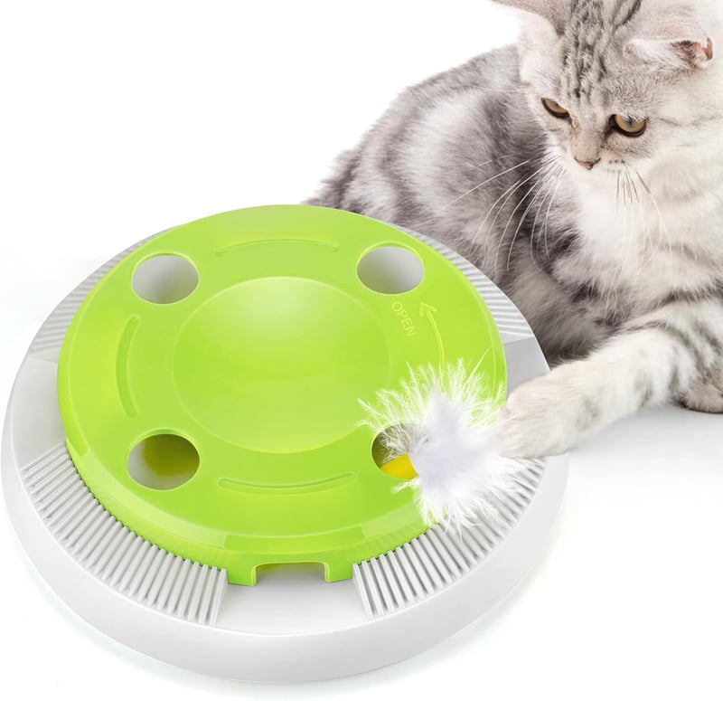Elektrisches Katzenspielzeug für Selbstbeschäftigung mit 2 Federn