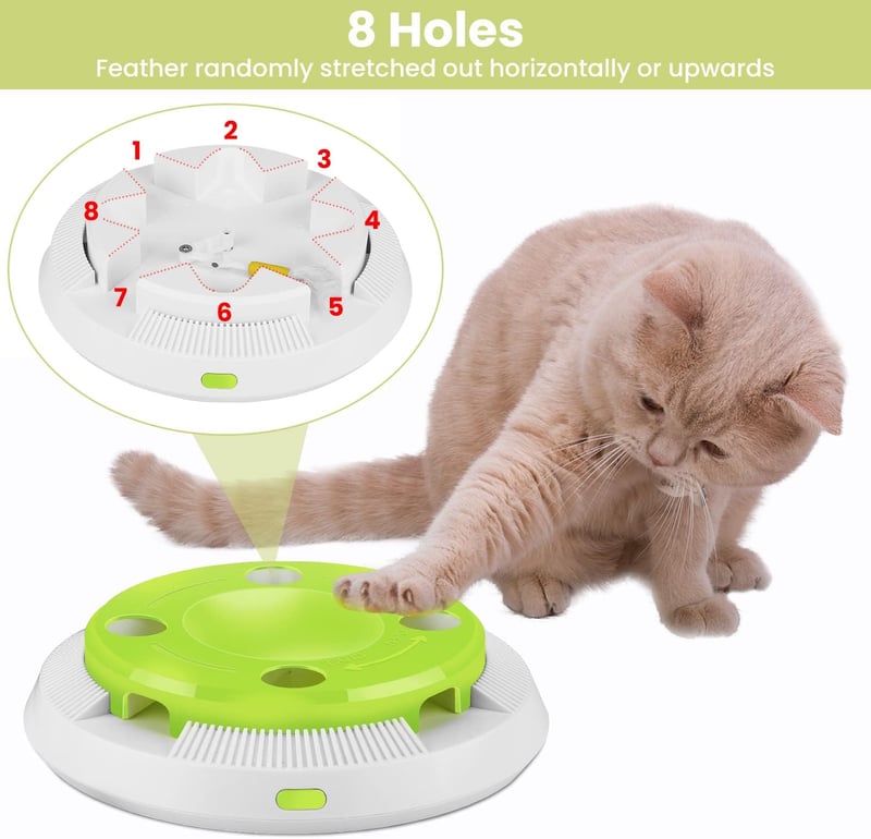 Elektrisches Katzenspielzeug für Selbstbeschäftigung mit 2 Federn