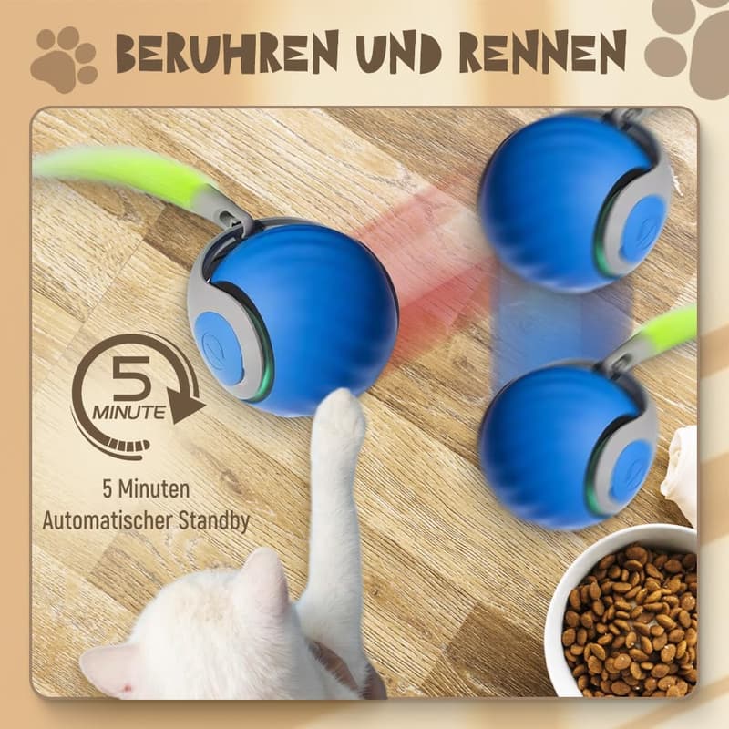 Interaktives elektrisches Rollspielzeug für Katzen und Hunde (Blau)