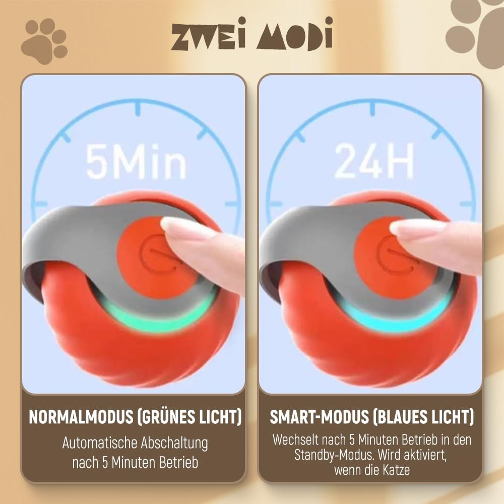 Interaktives elektrisches Rollspielzeug für Katzen und Hunde (Blau)