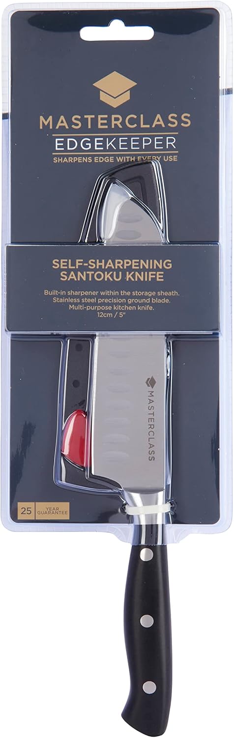 Edgekeeper Santokumesser 12cm, selbstschärfend, Edelstahl, schwarz