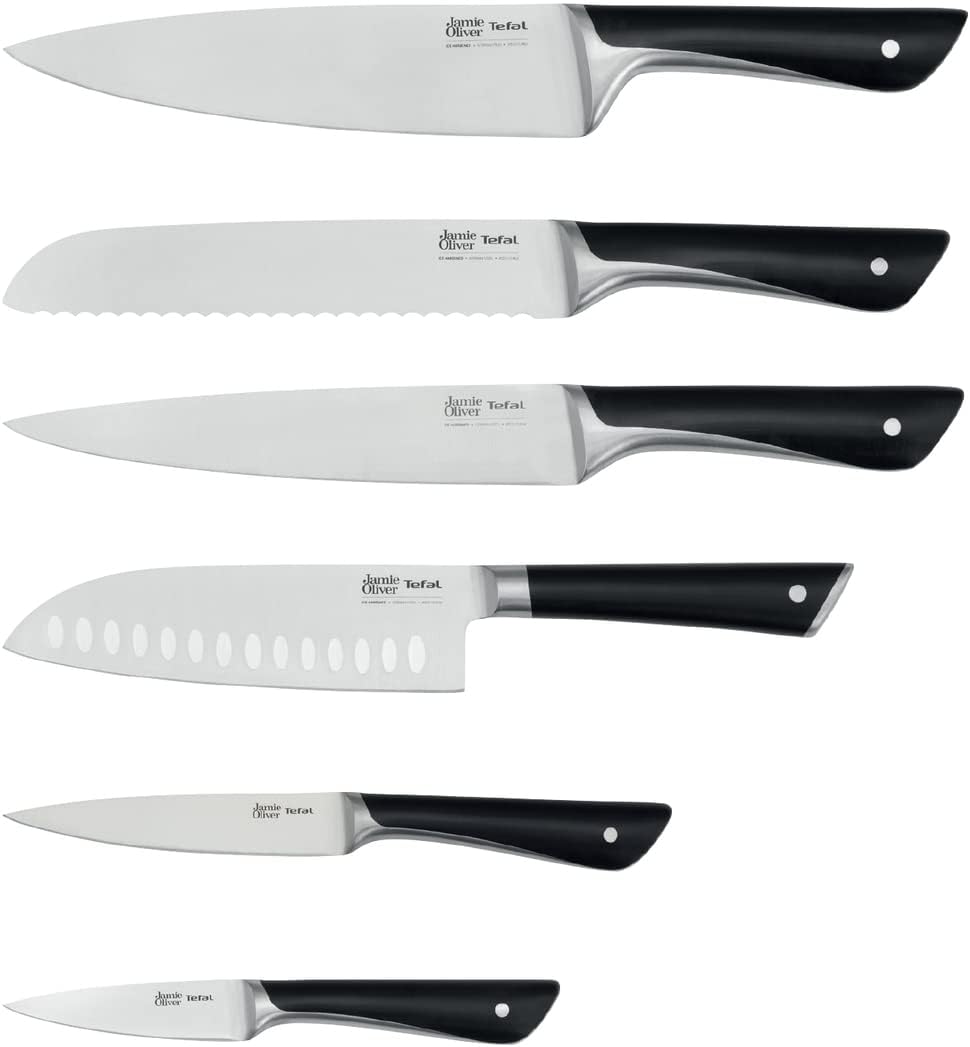 Tefal Jamie Oliver 7-teiliges Küchenmesser-Set mit Holzblock