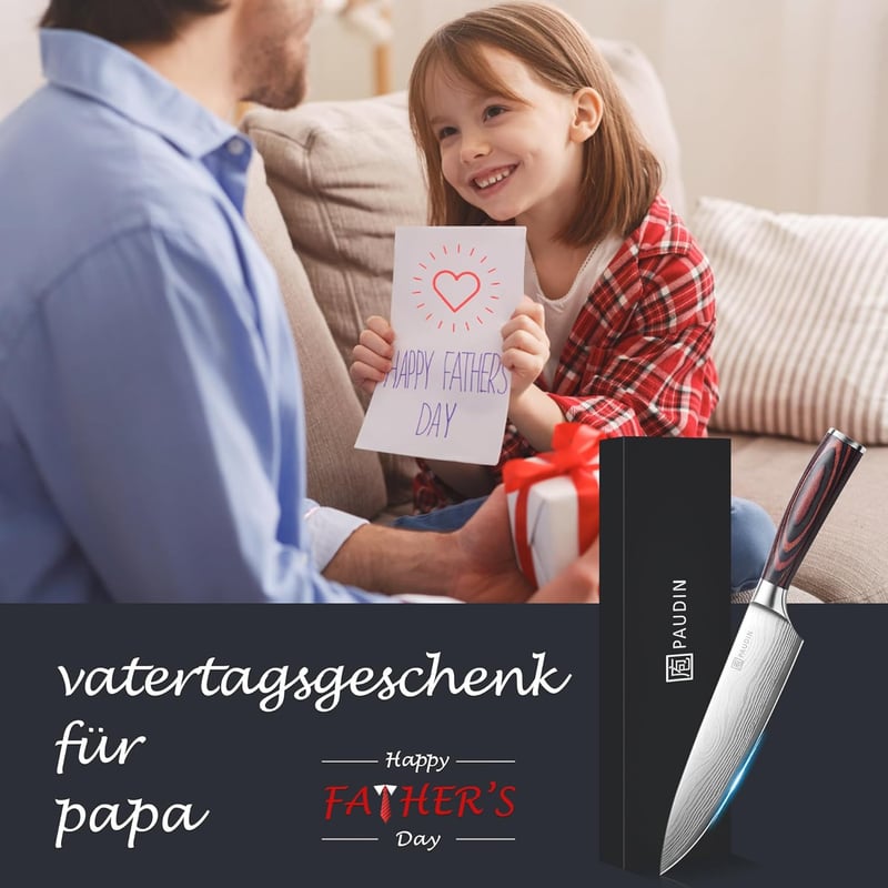 Profi Kochmesser 20 cm aus hochwertigem Carbon Edelstahl