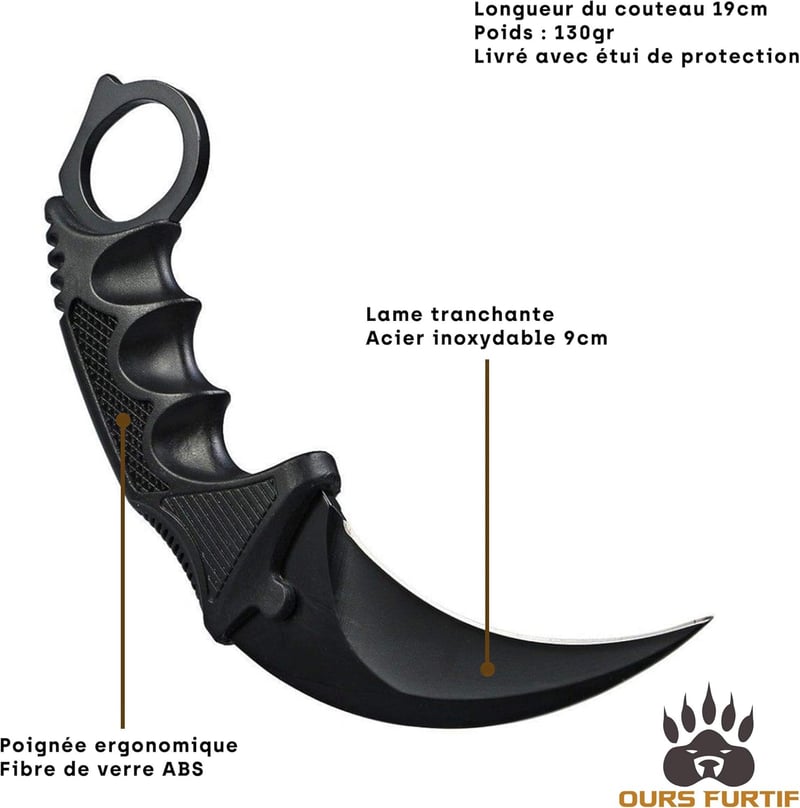 Real Steel Karambit Messer – Feststehende Klinge für Outdoor und Selbstverteidigung
