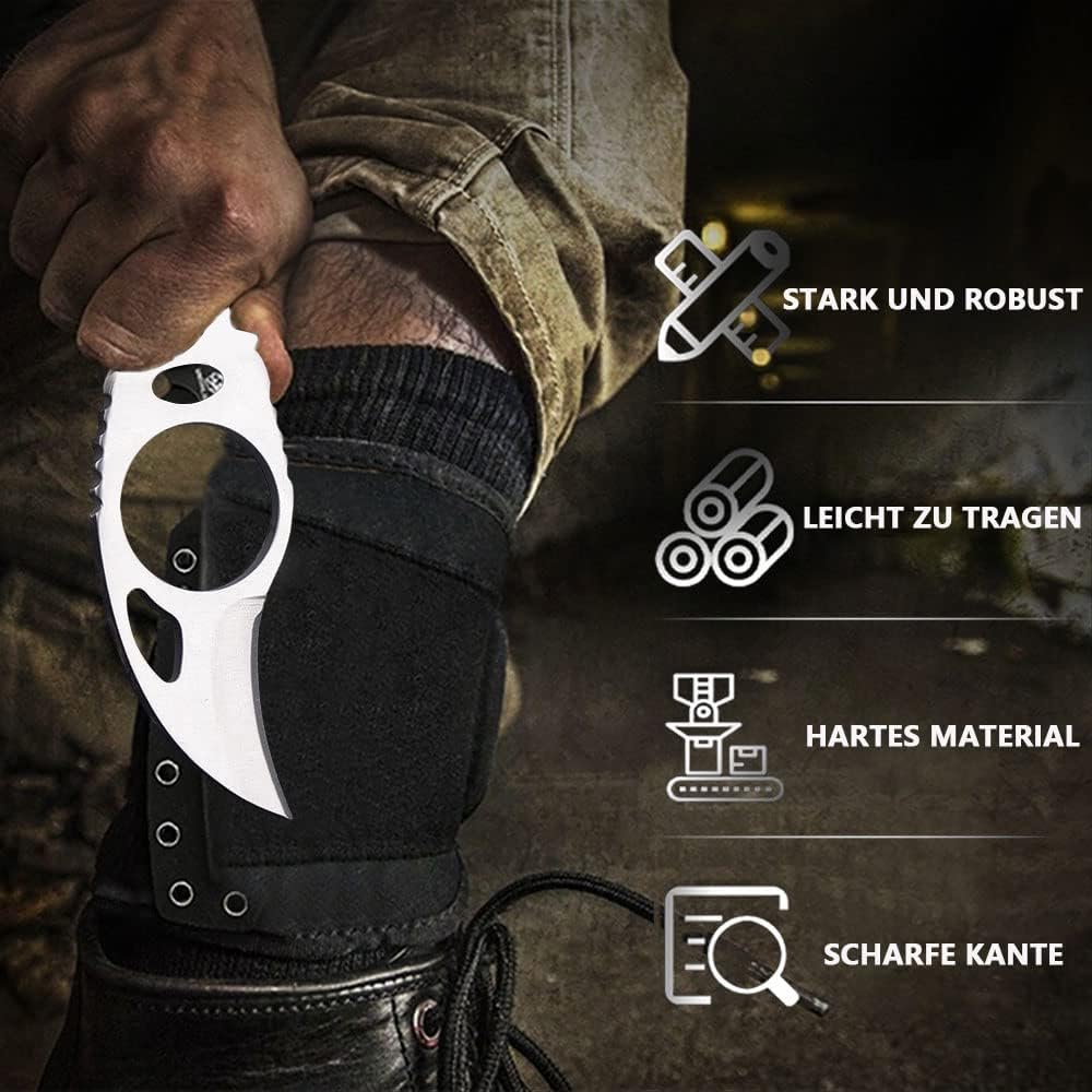 ProLeo 4er Set tragbare Edelstahl Klauenmesser für Outdoor und Selbstverteidigung