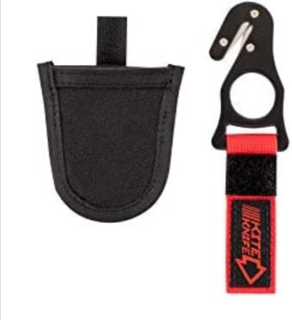 Sicherheitsmesser für Drachenhaken-Paragliding mit Tasche – ROT/Schwarz