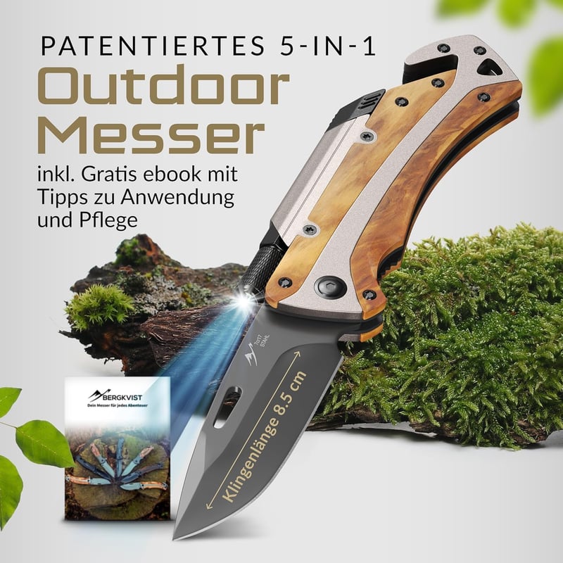 Bergkvist K30 Plus 5-in-1 Klappmesser für Outdoor-Aktivitäten