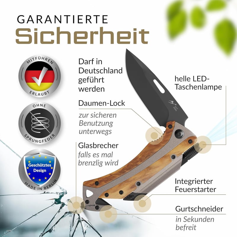 Bergkvist K30 Plus 5-in-1 Klappmesser für Outdoor-Aktivitäten