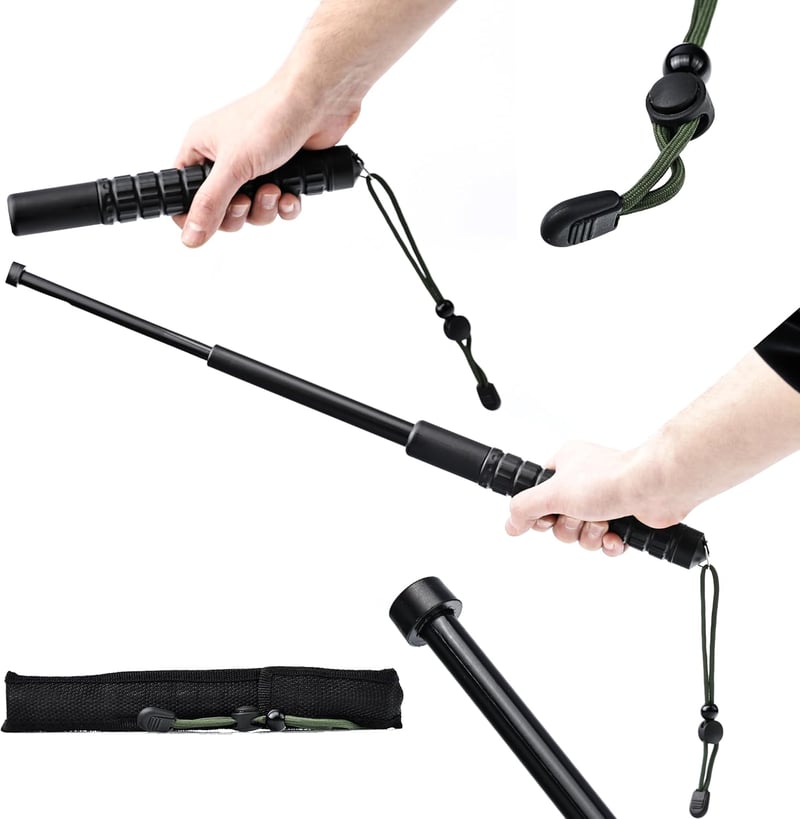 Robuster, rutschfester Teleskop-Schlagstock, 555 mm, zusammenklappbar