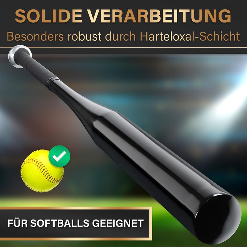 Baseballschläger aus Holz oder Aluminium mit rutschfestem Griff - 31 Zoll