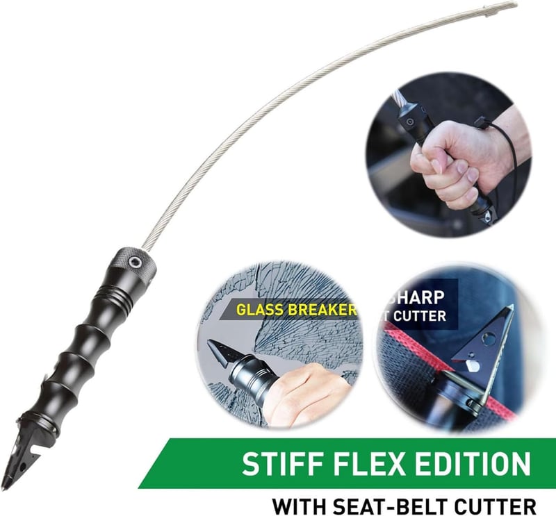 Tragbare Stahldrahtpeitsche zur Selbstverteidigung (46 cm)