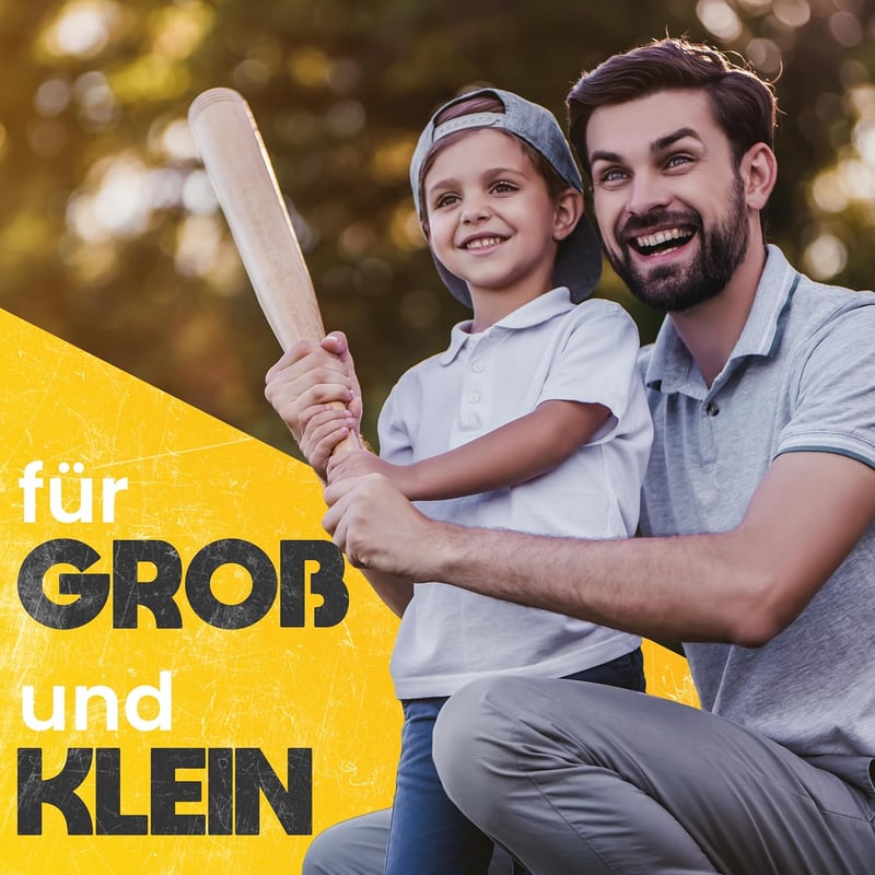 Robuster 48 cm Baseballschläger aus Massivholz für Training und Selbstverteidigung