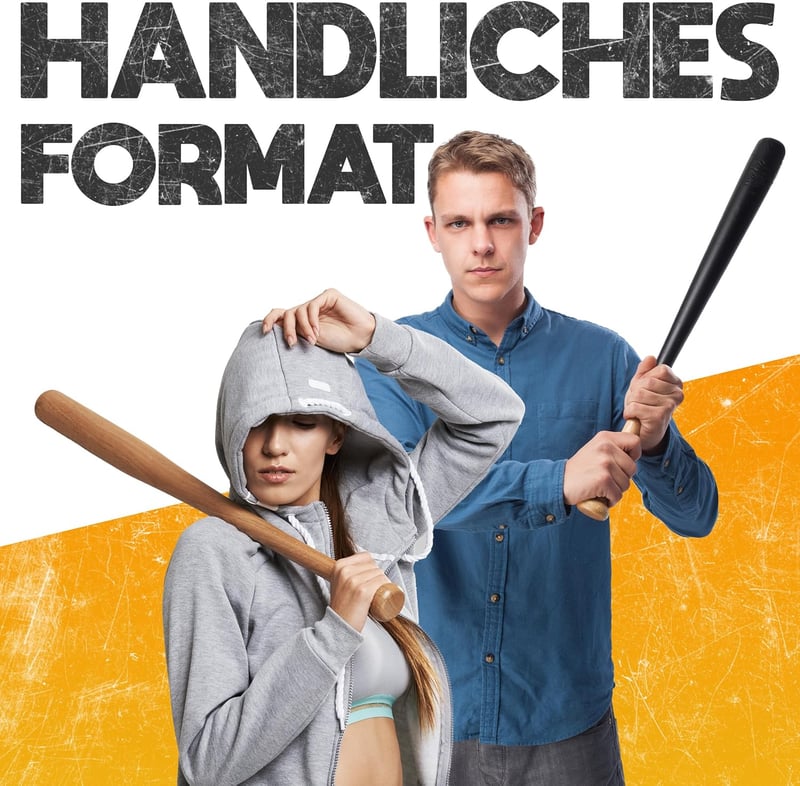 Robuster 48 cm Baseballschläger aus Massivholz für Training und Selbstverteidigung