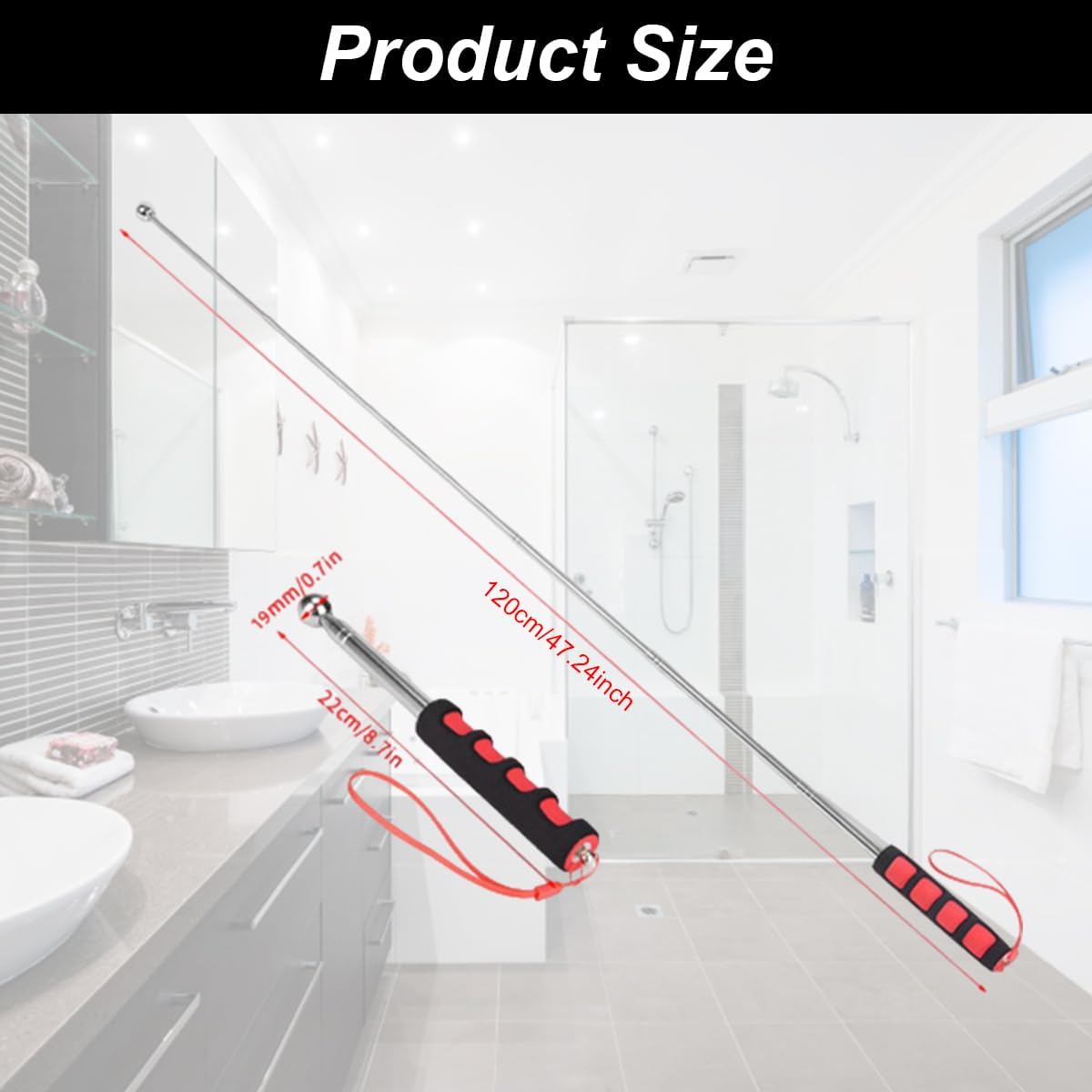 Einziehbarer Selbstverteidigungsstab, 120 cm, verstellbar