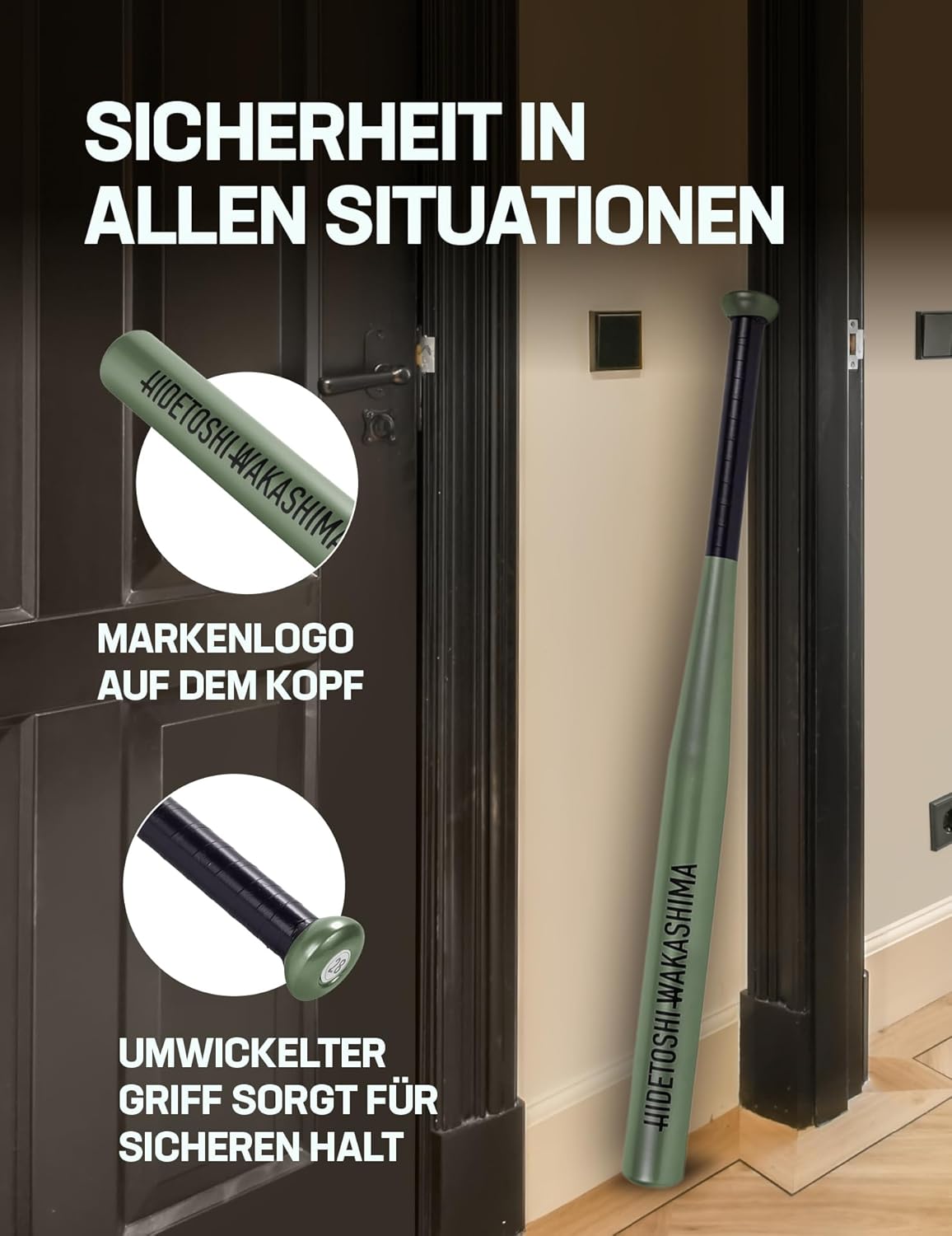 HIDETOSHI WAKASHIMA® Baseballschläger aus legiertem Stahl, 28 Zoll