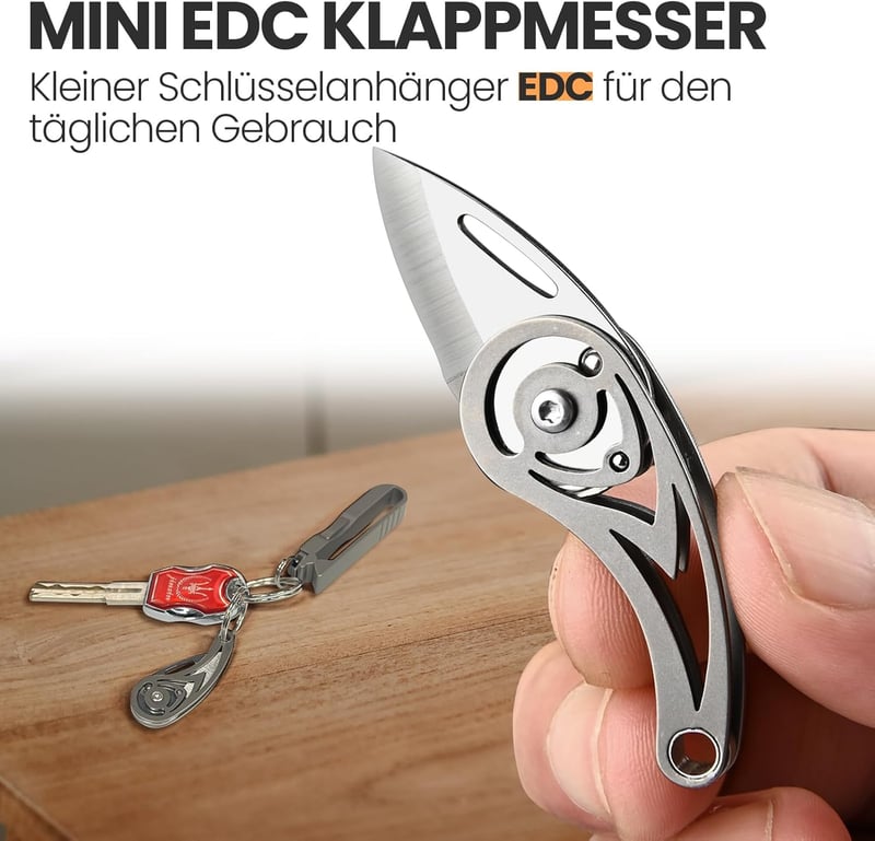 Mini Taschenmesser aus Titan für Männer und Frauen - EDC Schlüsselanhänger