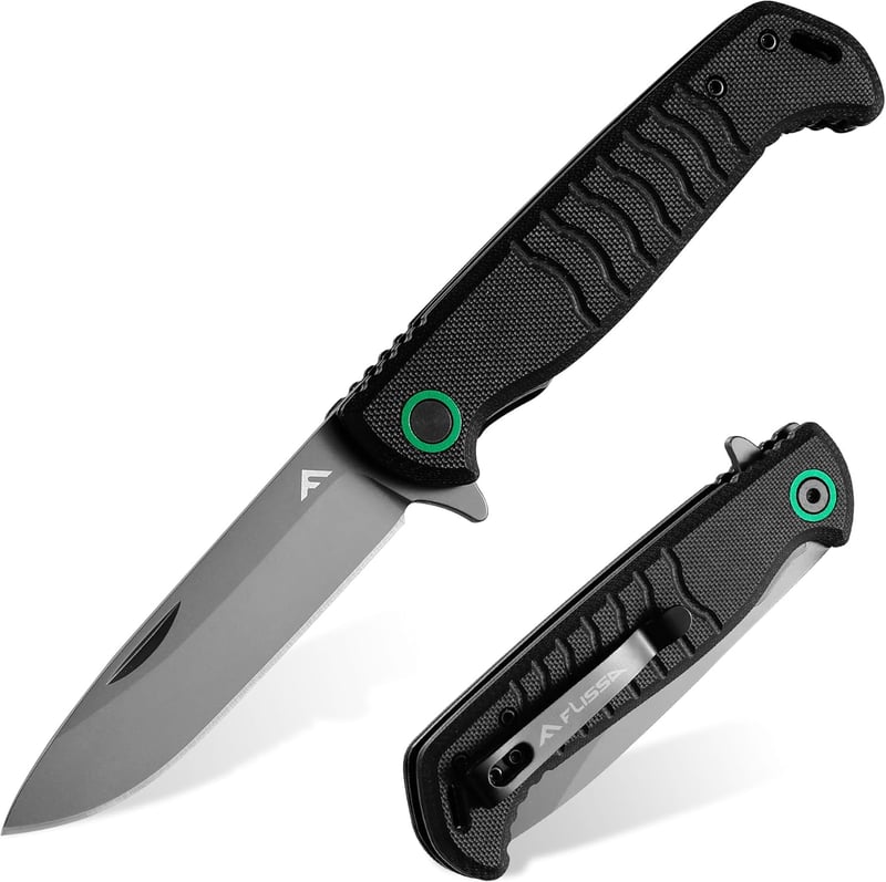 FLISSA G10 Klappmesser mit 14C28N Edelstahlklinge für Outdoor-Aktivitäten