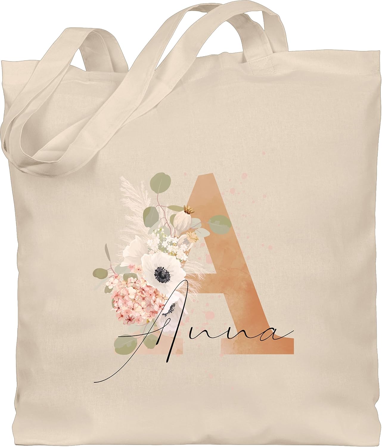 Personalisierte Baumwolltasche mit Initialen - Watercolor Buchstabe I