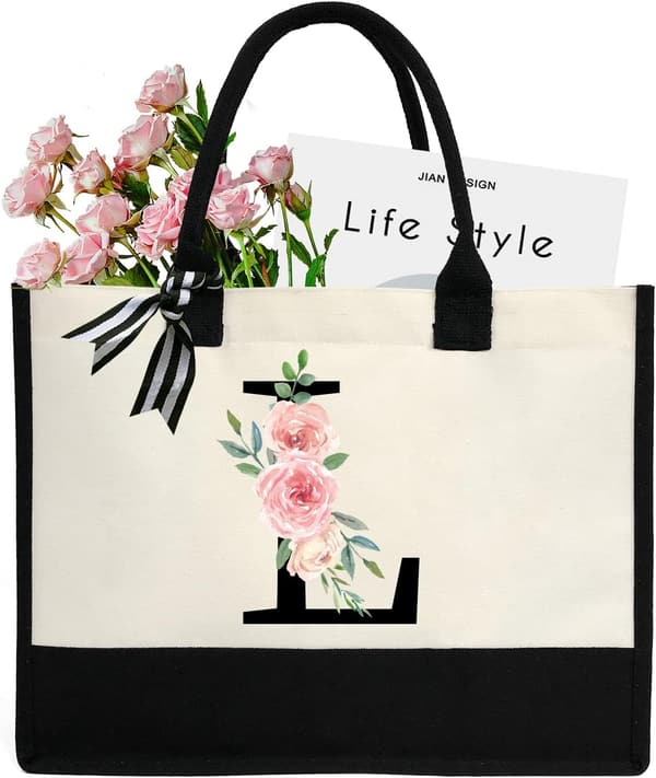 Personalisierte Segeltuch-Strandtasche mit Reißverschluss für Paare