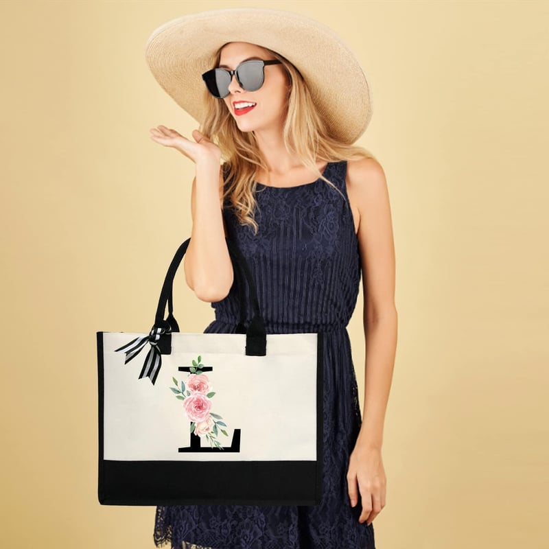 Personalisierte Segeltuch-Strandtasche mit Reißverschluss für Paare