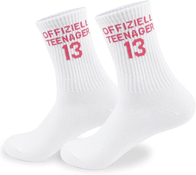 Lustige Socken für 13. Geburtstag – Geschenk für Teenager 34-38