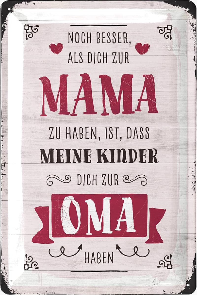 Muttertags-Schild für Oma - Vintage Deko 20x30cm