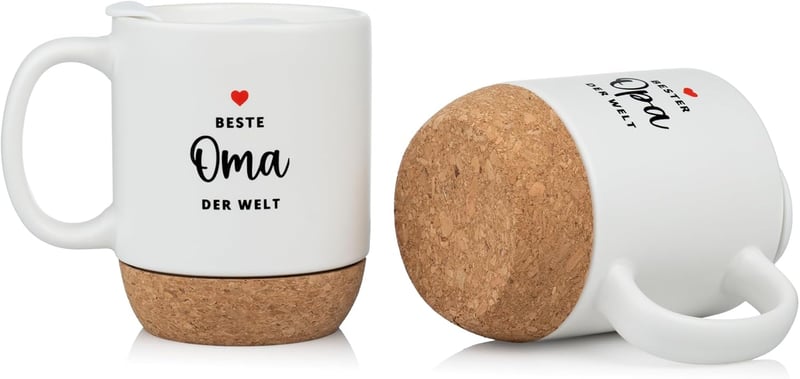 Geschenkidee Tasse mit Deckel 350ml für Großeltern