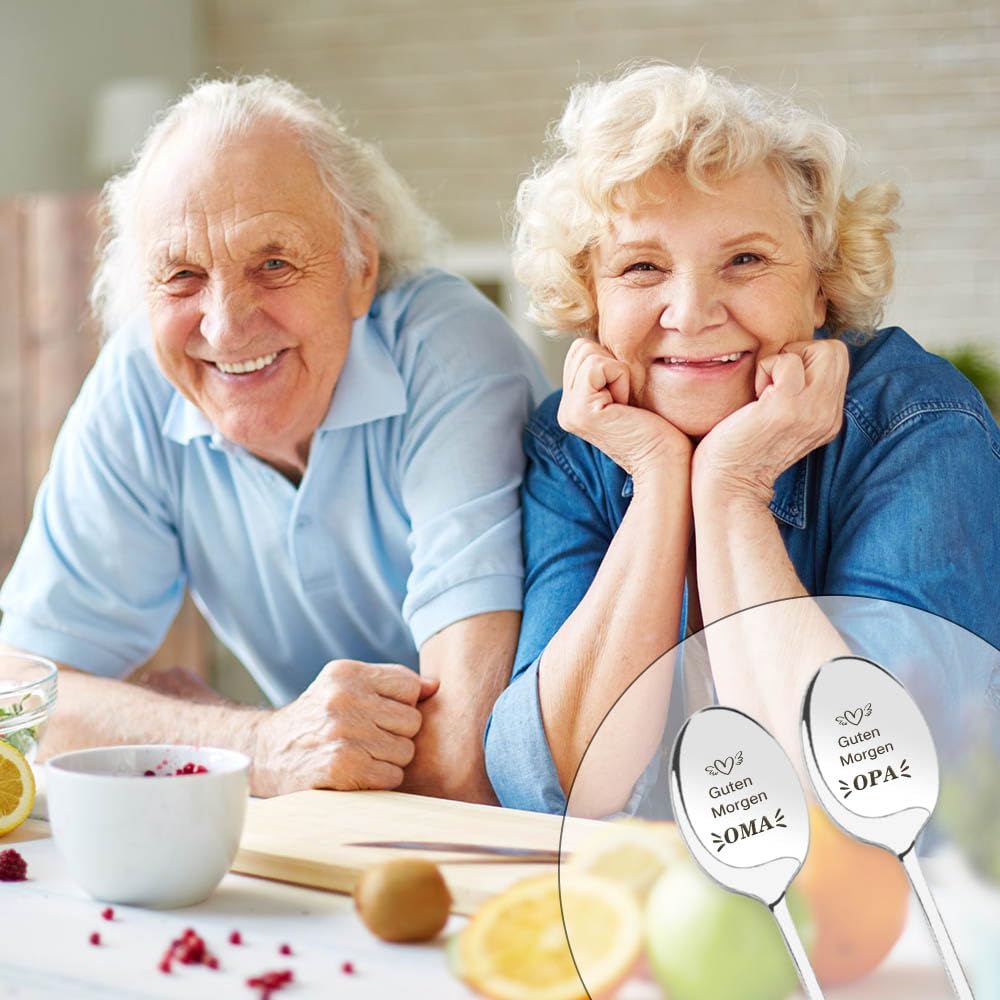 Personalisierte Gravur-Löffel im Doppelpack für Opa und Oma
