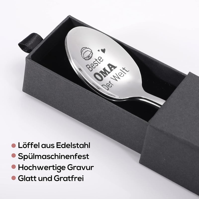 Gravierte Edelstahl-Kaffeelöffel für die besten Großeltern