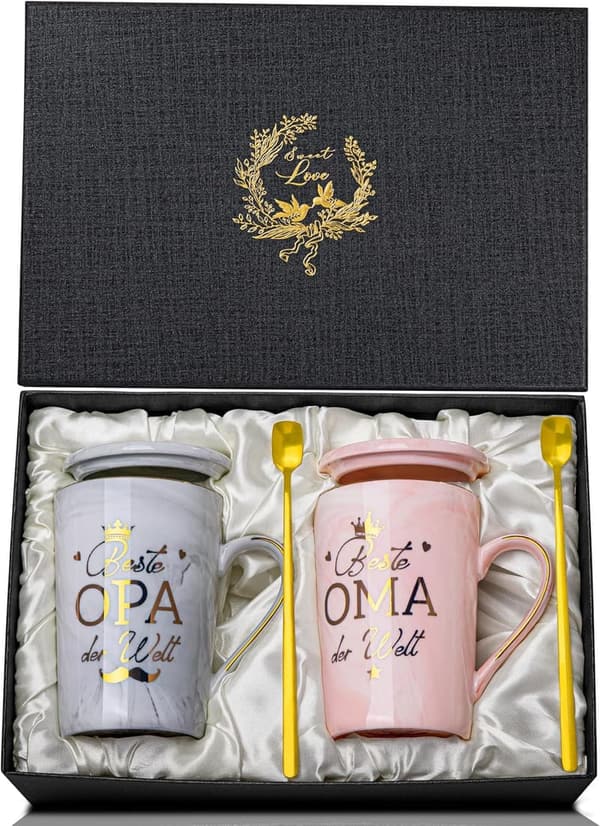 Oma und Opa Geschenkset mit 400ml Tasse – Ideal für Großeltern