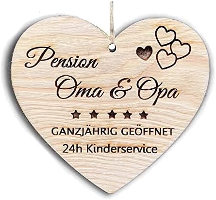 Dekoschild Herz für Oma und Opa – Holzschild mit Spruch 10x10 cm