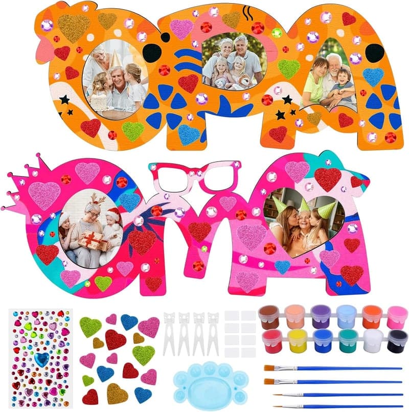 Personalisierte Holzrahmen für Opa und Oma – Geschenkset 2 Stück