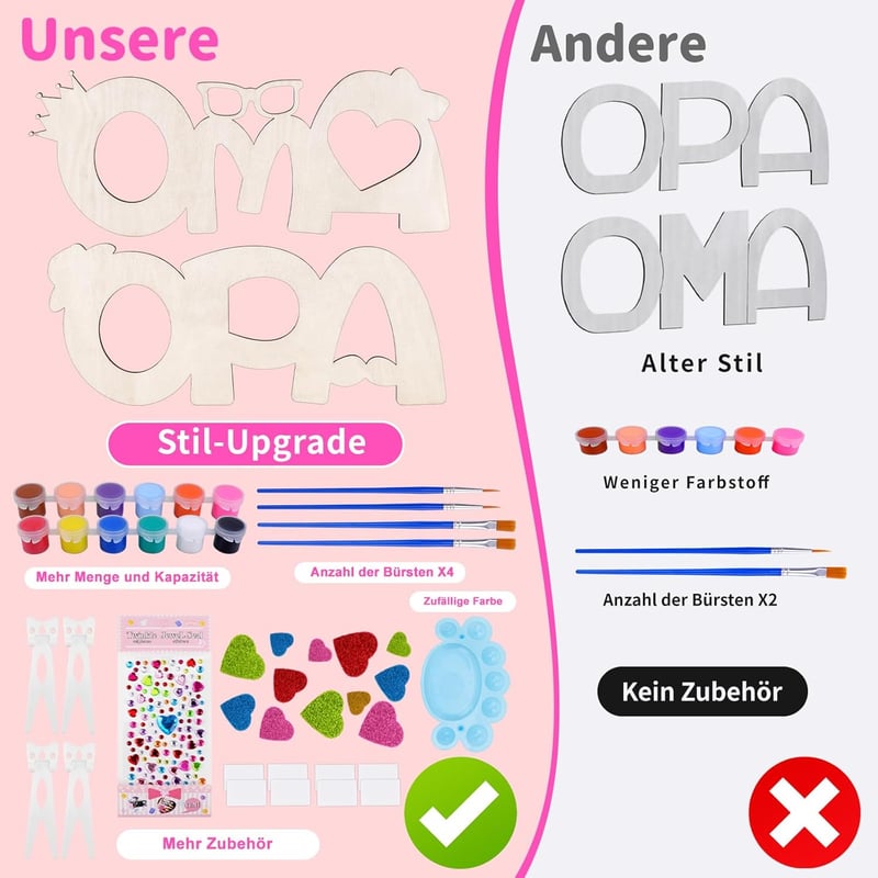 Personalisierte Holzrahmen für Opa und Oma – Geschenkset 2 Stück