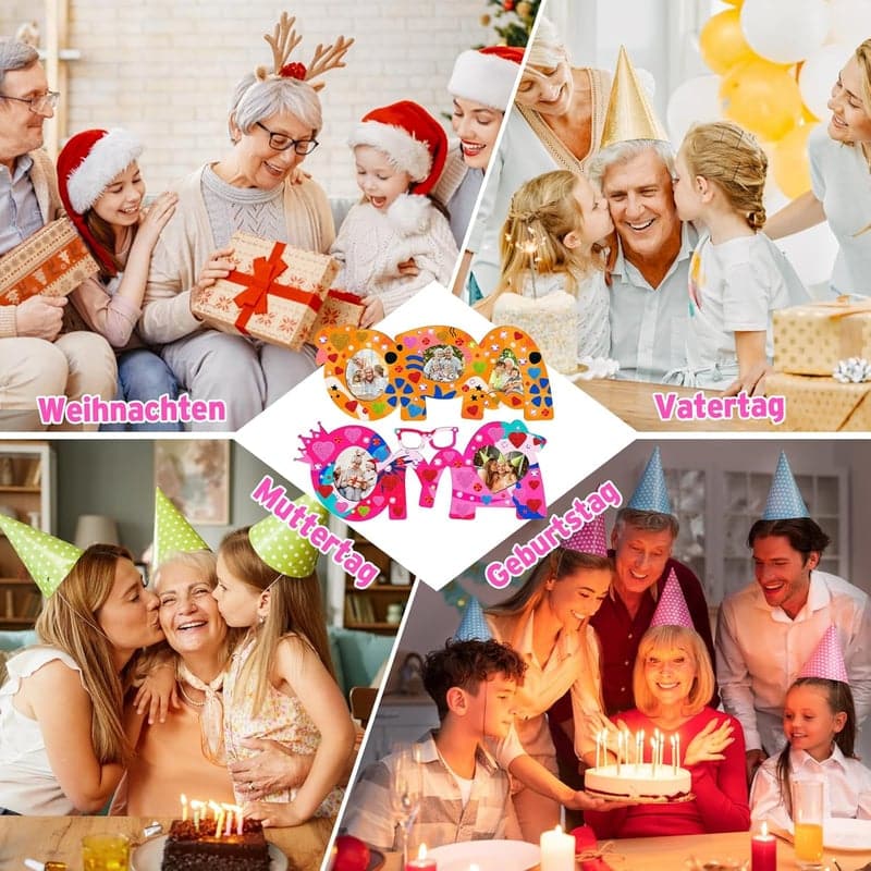 Personalisierte Holzrahmen für Opa und Oma – Geschenkset 2 Stück