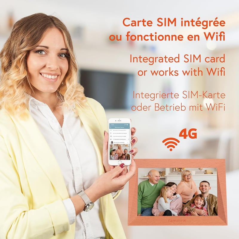 Digitaler 10 Zoll Fotorahmen für Senioren – 4G/Wi-Fi Bildsharing