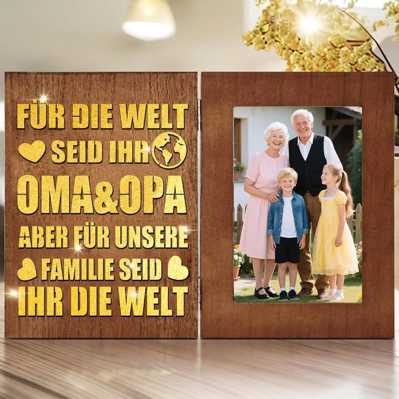 LED Bilderrahmen Geschenk für Großeltern zum Geburtstag