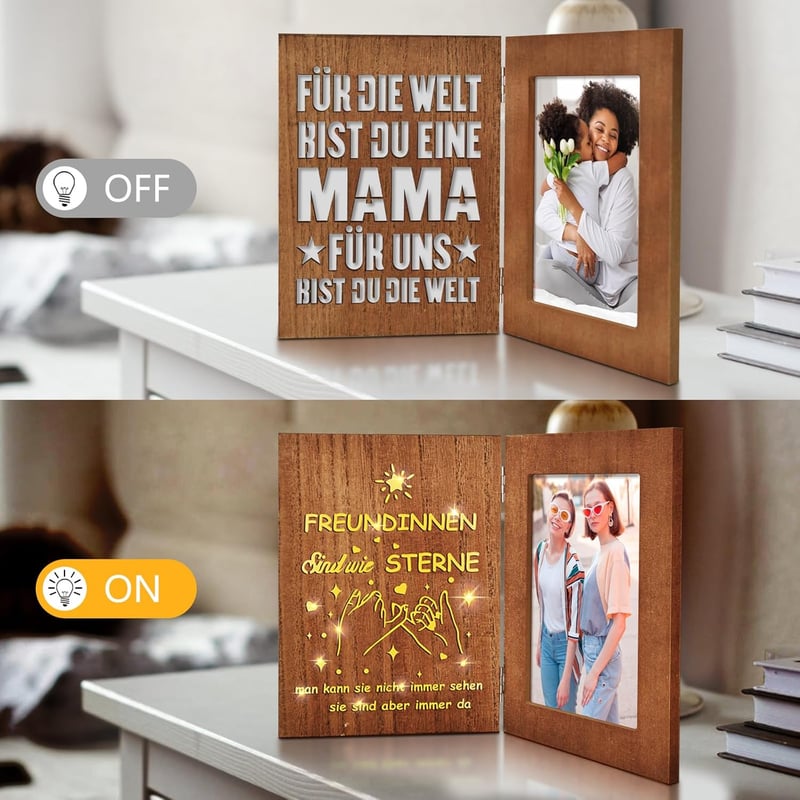 LED Bilderrahmen Geschenk für Großeltern zum Geburtstag