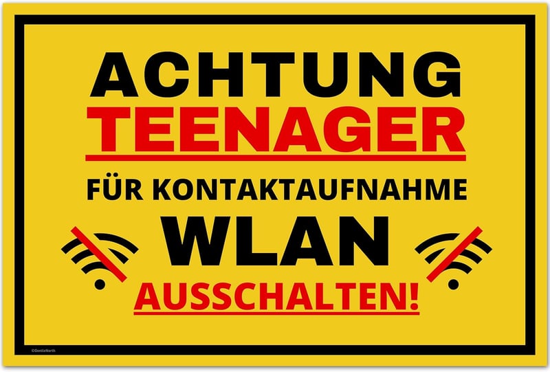 Lustiges Türschild für Teenagerzimmer - 30 x 20 cm Deko