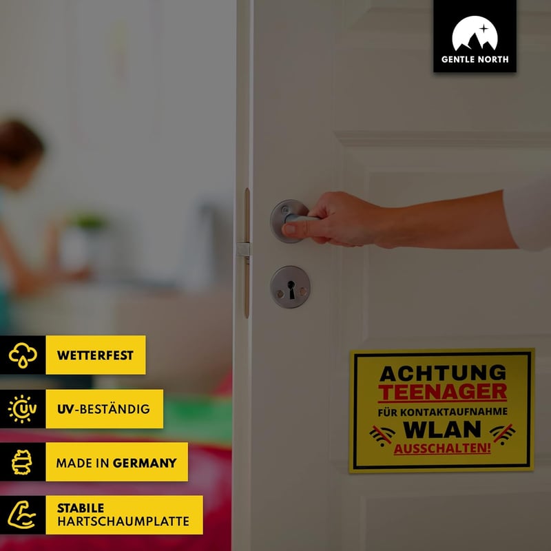 Lustiges Türschild für Teenagerzimmer - 30 x 20 cm Deko