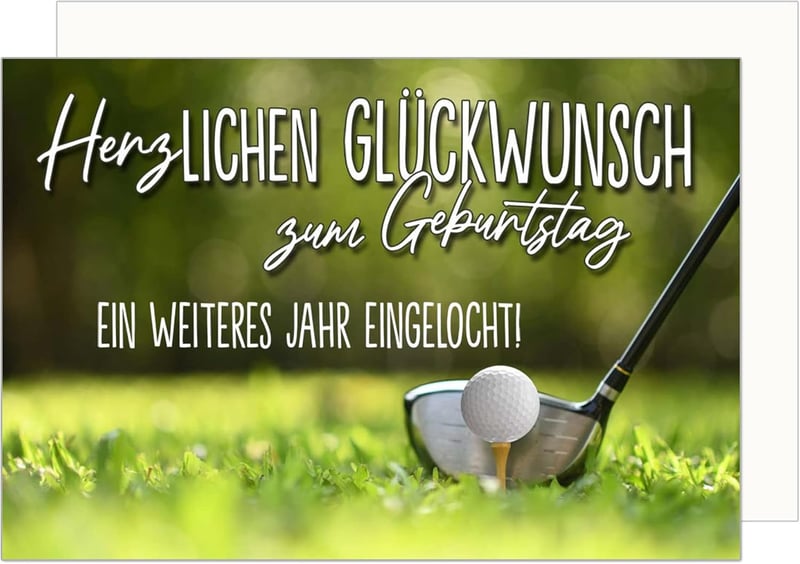 Premium Geburtstagskarte mit Umschlag für Golf-Liebhaber