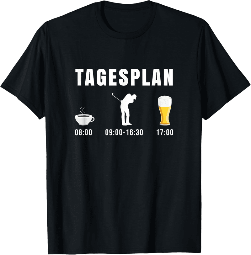 Golf T-Shirt für Herren, V-Ausschnitt, schwarz, klassischer Schnitt