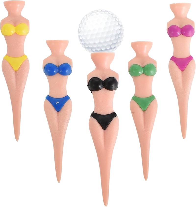 Lustige Golf Tees für Damen - Kunststoff, 76 mm (5 Stück)