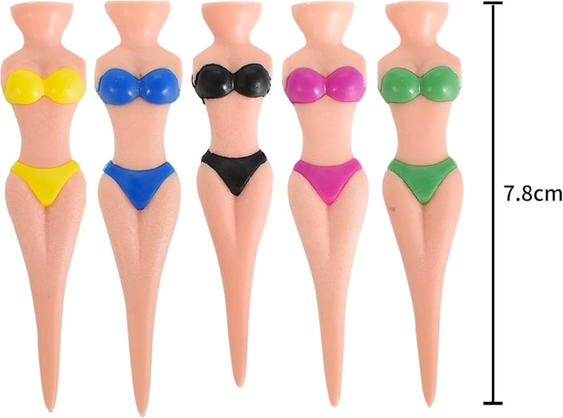 Lustige Golf Tees für Damen - Kunststoff, 76 mm (5 Stück)